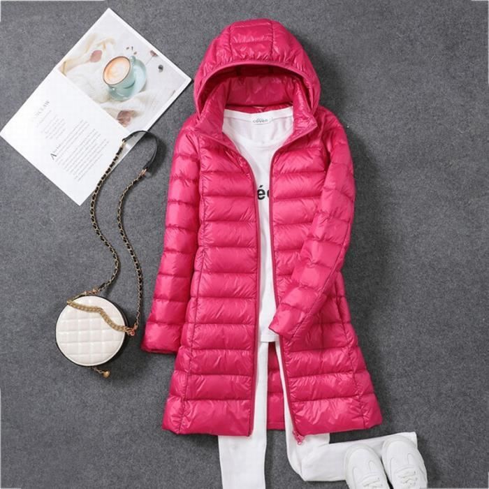 Doudoune longue femme doudoune l g re capuche femme Veste Slim
