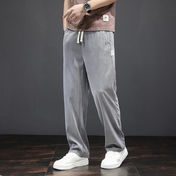 Pantalon Homme Léger INSFITY Taille Elastiquée Été Coupe Droite