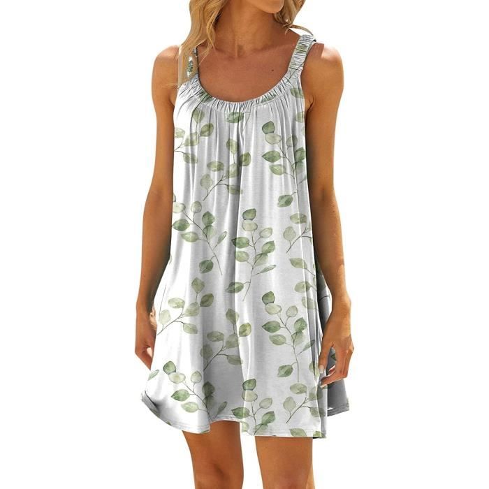 Robe D'été Sans Manches C&A Turquoise - Taille T 40/42/44, Bleu Ciel Et Blanc, Portée 2 Fois