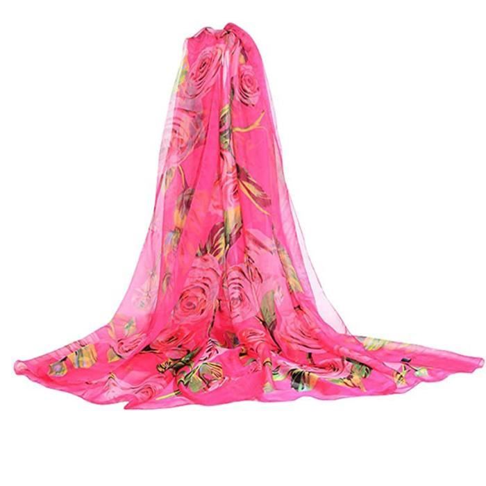 DAMILY® Écharpe femme foulard plage châle 200*150CM - Rose