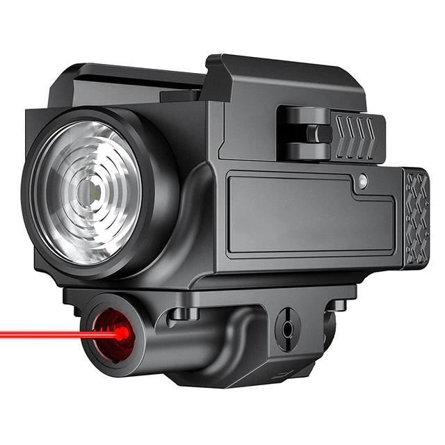 Lampe Torche InTheTarget – Double Laser Rouge/Vert + LED 500 Lumens Pour Arme