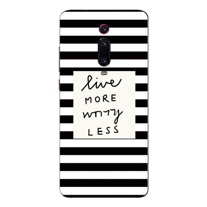 Coque XIAOMI Mi 9T / Mi 9T Pro Souple Résistante Rayures noires