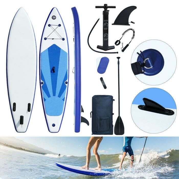 VEVOR Paddle Gonflable 305/323/335cm – PVC, Pompe, Pagaie, Finition, Laisse, Sac, Réparation, 12-15 PSI
