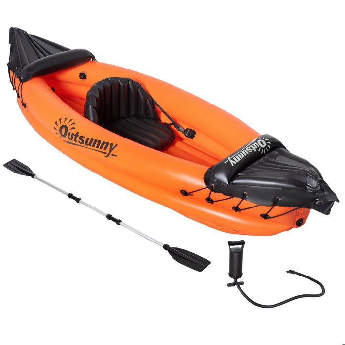 Outsunny - Canoé kayak gonflable - PVC - 270x93x50cm -