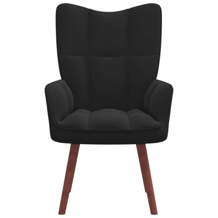 LVL - MEUBLE FAUTEUIL - Chaise de relaxation Noir Velours(4670)