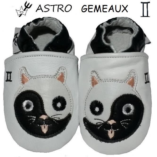 Chaussons B/éb/é en cuir doux Panda 12//18 mois