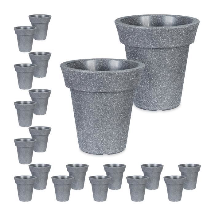 20 x Pflanzkübel, rund, XL Blumenkübel, außen, innen, Kunststoff