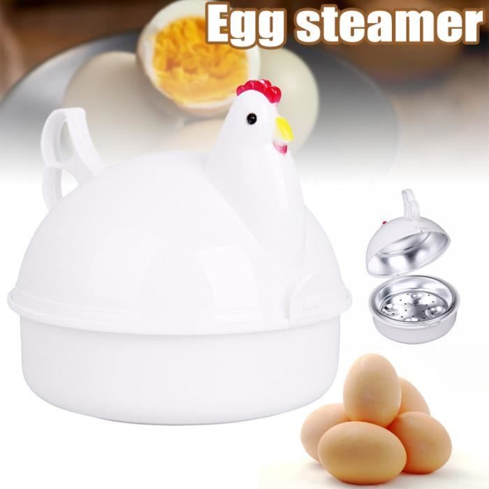 Cuiseur à Œufs Micro-ondes En Forme De Poule - 4 Œufs - Aluminium Et Plastique Alimentaire - Sans BPA - 3