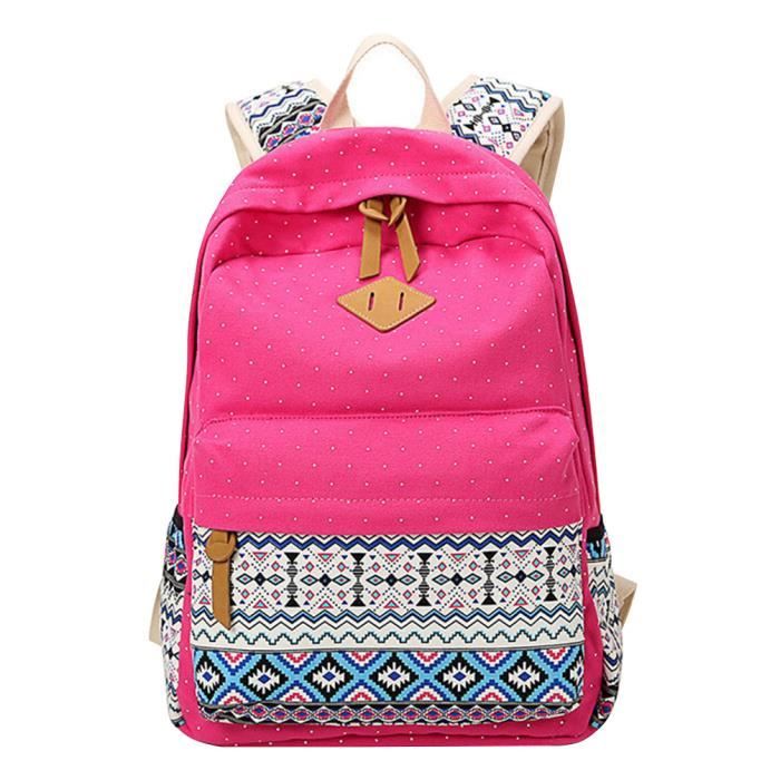 Sac A Dos Scolaire College Lycee Fille Ados Cartable Daypack USB Port