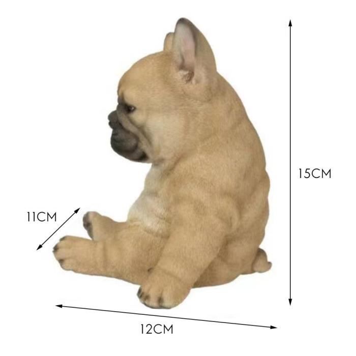XYQXYQ Statue de Bouledogue Français Figurine de Chien Assis Résine Sculpture Décorative Maison Décoration de Table Salon Collection Moderne Cadeau Art Chien