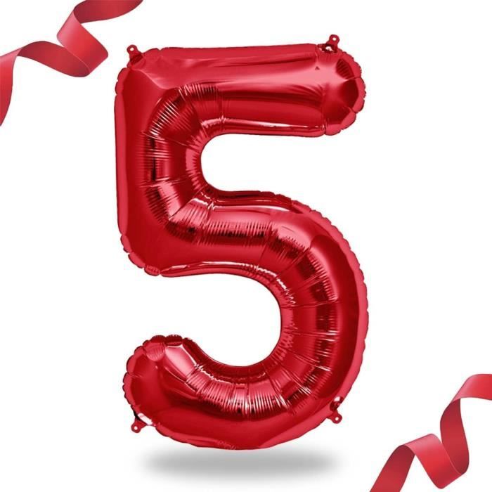 Ballon Chiffre 5 En Or Géant – 100 Cm, Anniversaire 5 Ans, Auto-scellant, Gonflable à L'air Ou Hélium, Pour Fille Ou Garçon
