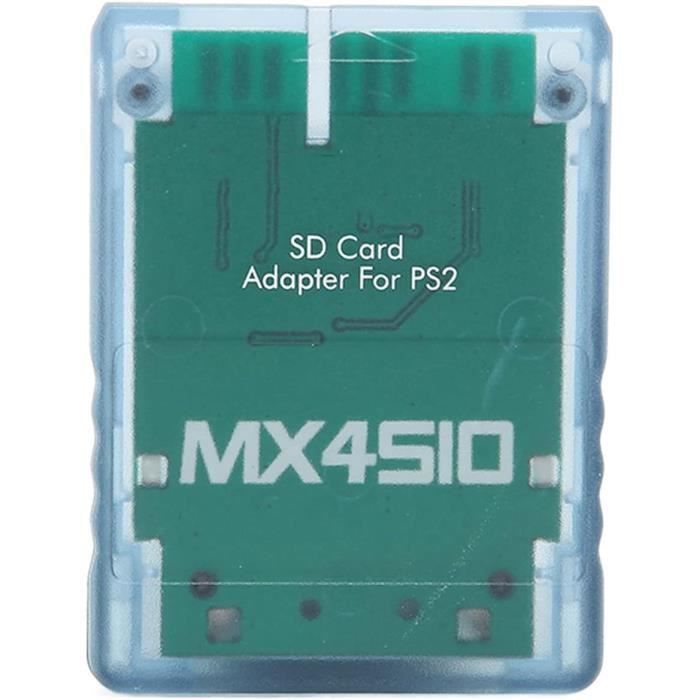 Adaptateur MX4SIO SIO2SD Pour PS2 - Connexion Carte SD Via Slot Carte Mémoire - Plug And Play, Bleu Transparent