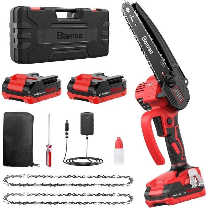 Tronçonneuse électrique Tronçonneuse Électrique 16 Pouces Sans Fil - 2 Batteries 4.0Ah - Moteur Sans Balais - Graissage Auto Tronçonneuse électrique à Batterie