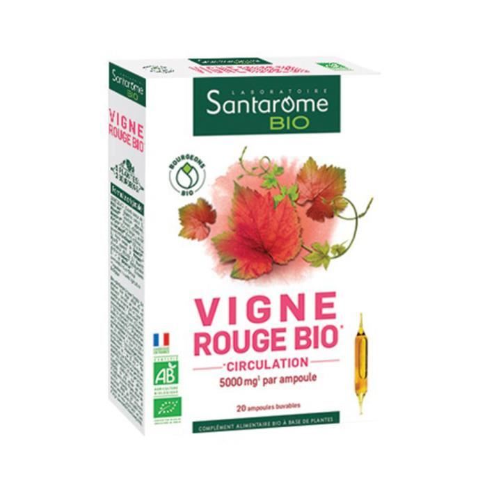 Santarome Bio Vigne Rouge 20 ampoules Cdiscount Santé Mieux vivre