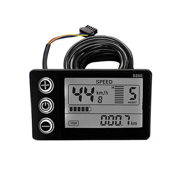 Compteur d'affichage LCD pour vélo électrique - QINGQUE - Vélo électrique  S866 - Étanche - Noir - Cdiscount Sport