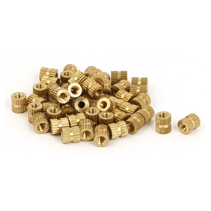 Lot De 50 Inserts Filetés M6 En Laiton - OD 8mm, Longueur 5mm, Pour Montage Thermique, Neuf
