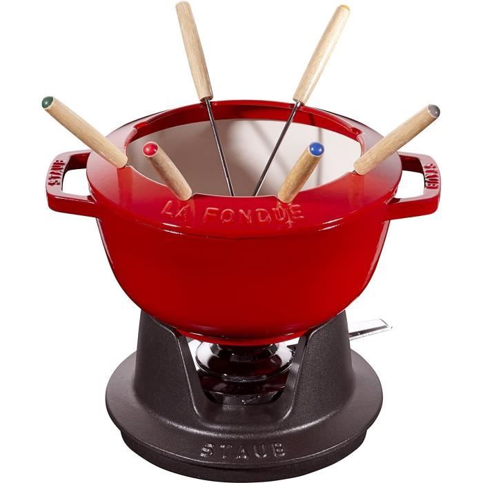 STAUB Service a Fondue en Fonte, avec 6 Fourchettes a Fondue, pour