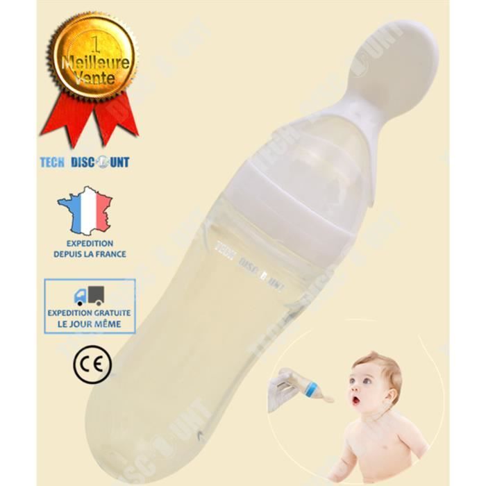 Biberon cuillère en silicone pour bébé - Tech Discount - Grande contenance  - Convient aux aliments semi-liquides - Cdiscount Puériculture & Eveil bébé