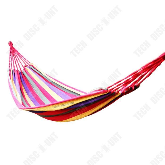 Hamac d'extérieur pour Jardin, Terrasses, Voyages, Camping. Hamac en Coton pour 2 Personnes avec Sac de Transport Inclus. (Poids jusqu'à 150kg - Mesures 150 x 180cm