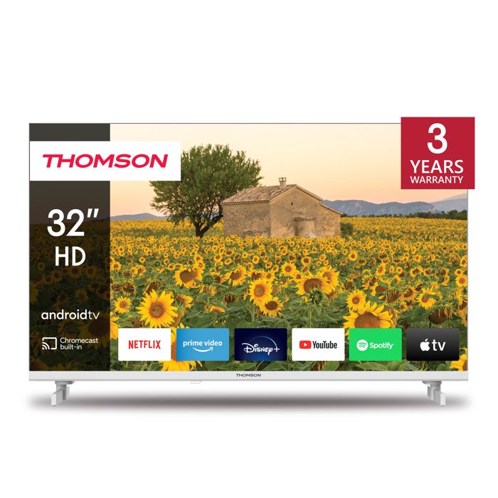 TV LED Thomson 32HA2S13W 80 cm HD Android TV 2023 Blanc