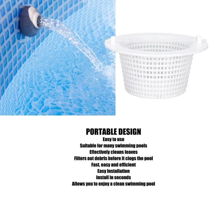 Panier D'Écumoire Piscine Robuste – Compatible Skimmers Standards – Collecte Feuilles, Débris & Insectes