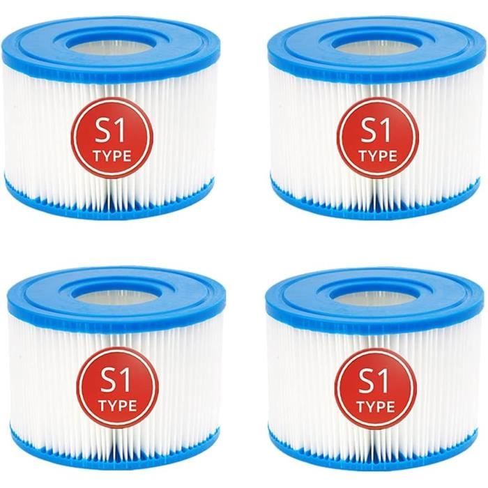 TOREAD Lot De 4 Filtres PureSpa Type S1 - Compatible Intex Easy Set 11692, Pour Piscine Gonflable, 8.9x11.4 Cm