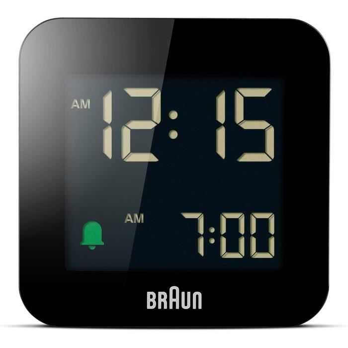 Réveil De Voyage Numérique Pliable – Grand écran LCD, Thermomètre, Calendrier, Minuterie (NEUF)