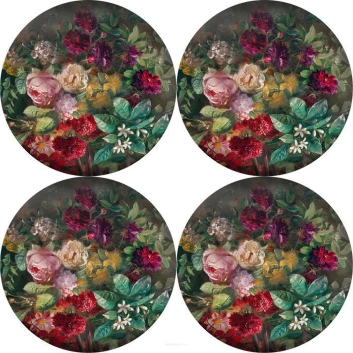 Sets De Table Ronds En Rotin ,Lot De 6 Sets De Table En Rotin Tissé À La Main Résistant À La