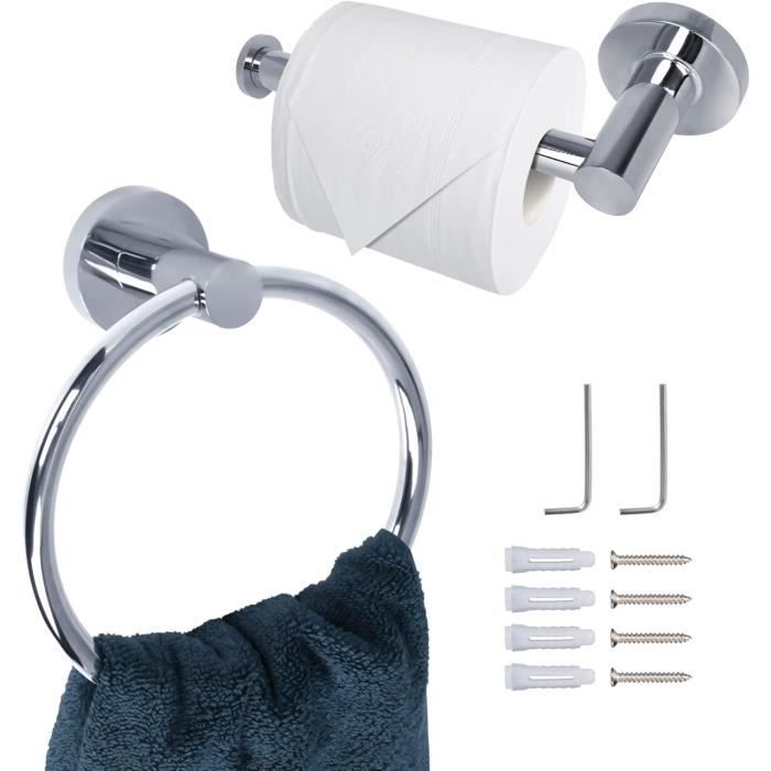 Flybath Ensemble Salle De Bain 2 Pièces - Porte-Serviettes Et Porte-Papier Toilette Laiton Bronze
