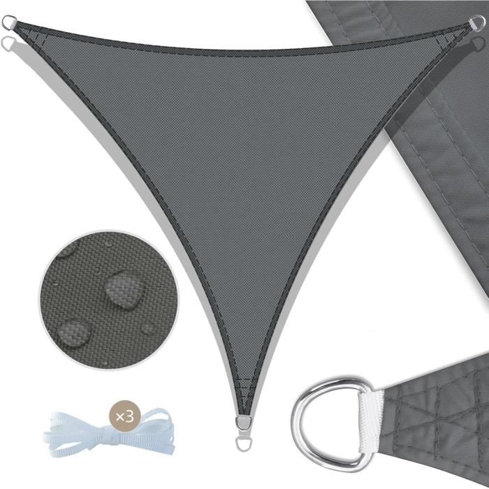 Voile D'Ombre Triangle 4x4x4m UMI - Protection UV 98% | Imperméable PU | Pour Jardin, Terrasse, Camping