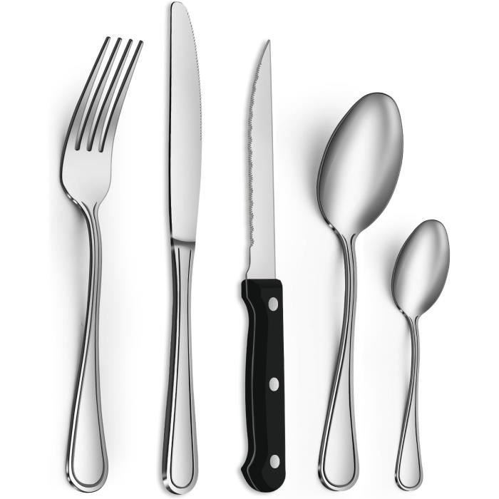 Ensemble De 49 Couverts En Acier Inoxydable Pour 8 Personnes Avec