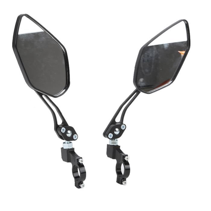 Set de 2 Rétroviseurs Vélo Noir Avec Reflecteurs gauche et droit