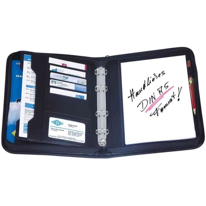 Porte-documents, format A5, en PU, noir<br - Cdiscount Bagagerie