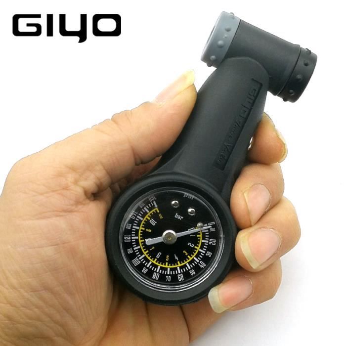 Pompe à vélo avec manomètre, petite pompe à vélo portable, mini pompe à