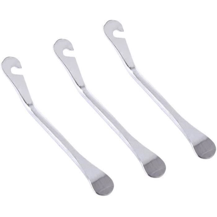Levier De Pneu Vélo - Lot De 3 En Acier Inoxydable - 12 Cm - Outil De Démontage De Pneu - 9