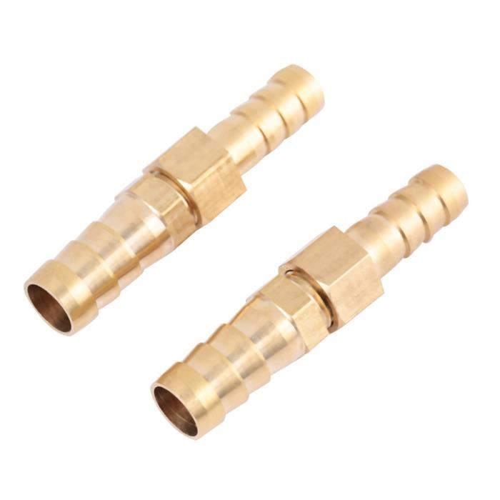 Raccord Cannelé Laiton 8mm X M10 - Lot De 2 Connecteurs Mâle à Tuyau Barbelé | Pour Air, Eau, Carburant, Huile