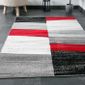 Tapis De Salon Géométriques Rouge Gris Blanc Et Noir