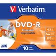 DVD-R Imprimable 16X Verbatim - Pack de 10 - Boitier crystal - 4.7 Go - 120 minutes-1