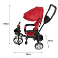 Tricycle bébé évolutif avec Roue anti-déflagrante - Rouge - 4 en 1-1