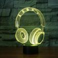 3D DJ Casque Nuit Lumière Studio Musique Casque Couleurs Musique Écouteur LED Table Lampe Garçon Chambre Décor Meilleur cadeaux-1