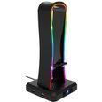 Support Casque Gaming RGB SPIRIT OF GAMER SENTINEL - Porte Casque Gamer Multifonction - 11 Effets Lumineux - Pour PC/PS4/Xbox-1