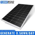 ECO-WORTHY Kit Panneau Solaire 120W + Contrôleur de charge solaire 30A pour Système Hors Réseau Charge la Batterie 12V de Campin3-1
