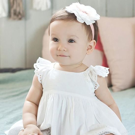XingYue Direct Joli bébé enfant filles rose fleur tressé cirrus bandeau coiffe bande de cheveux accessoire 