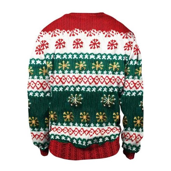 Pull De Noël Pour Homme - Imprimé Graphique 3D - Col Rond - Manches Longues - Confortable - Décontracté, 01-bleu, XL