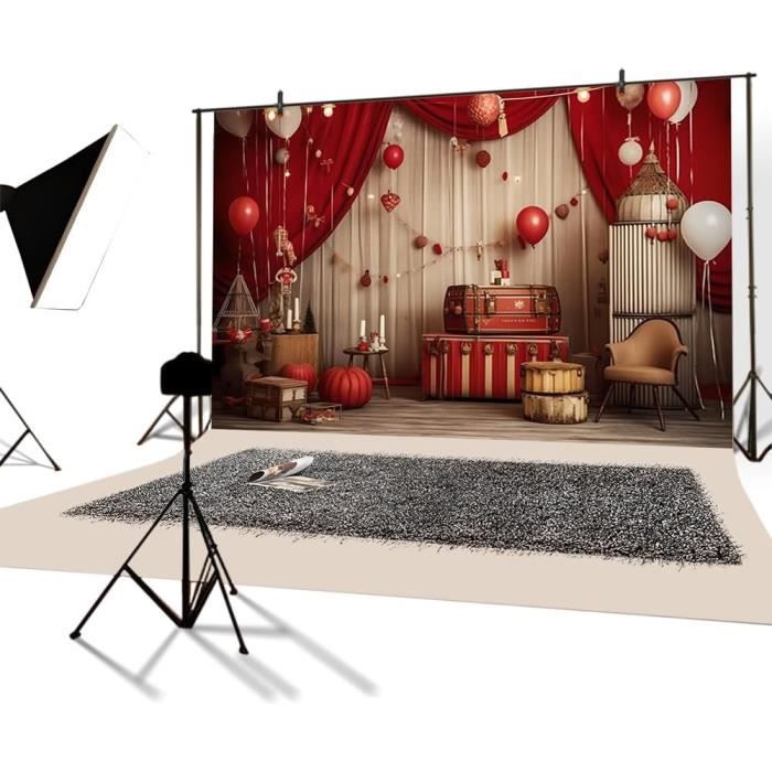Toile De Fond Halloween 2,5x1,8m - Motif Citrouille, épouvantail, Ferme Rustique, Paillettes - Fond Photo Vinyle
