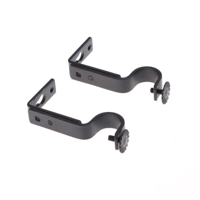Tringle à Rideau Réglable 45-225 Cm - Métal Noir - Diamètre 2,5 Cm - Pour Rideaux Lourds Et Légers - Supporte 14 Kg