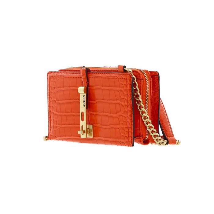 GUESS James Mini Girlfriend Crossbody Bag Orange 225449 sac a epaule bandouliere sacoche orange neon Cdiscount Bagagerie Maroquinerie