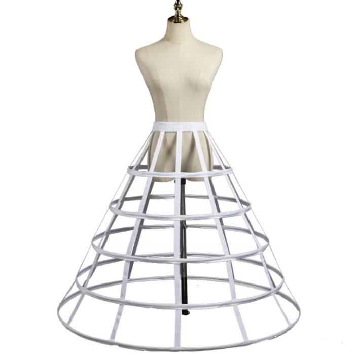 Jupon Crinoline Avec 2 Cerceaux - Blanc Ou Noir, Taille élastique 60-90 Cm, Longueur 48 Cm - Pour Robes De Mariée, Bal, Soirée