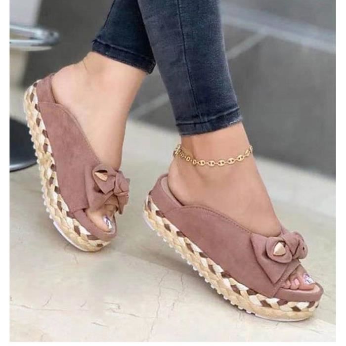 Sandales store talons compensés