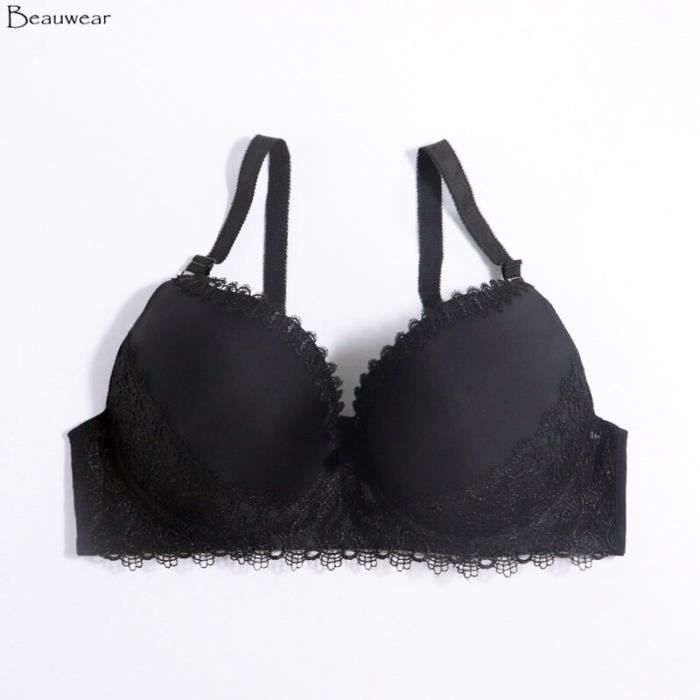 Soutien gorge Soutien gorge a armatures en dentelle grande taille bonnet complet minimiseur sous vetements 85D 90D Black D6826 D Blanc Cdiscount Pret a Porter
